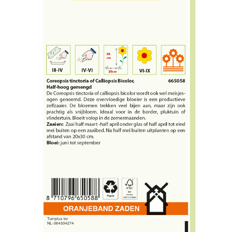 Coreopsis, Meisjesogen Half-hoog gemengd