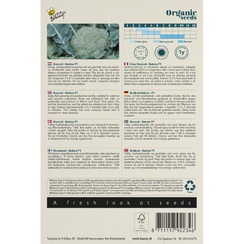 Biologische Broccoli Belstar F1