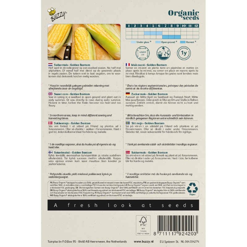 Biologische Suikermais Golden Bantam