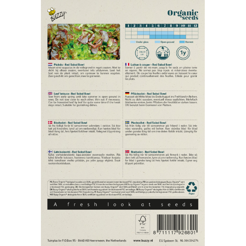 Biologische Pluksla Red Salad Bowl