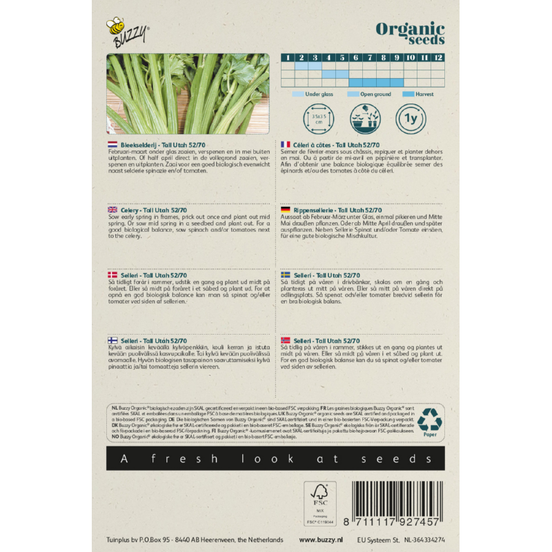 Biologische Bleekselderij Tall Utah 52/70