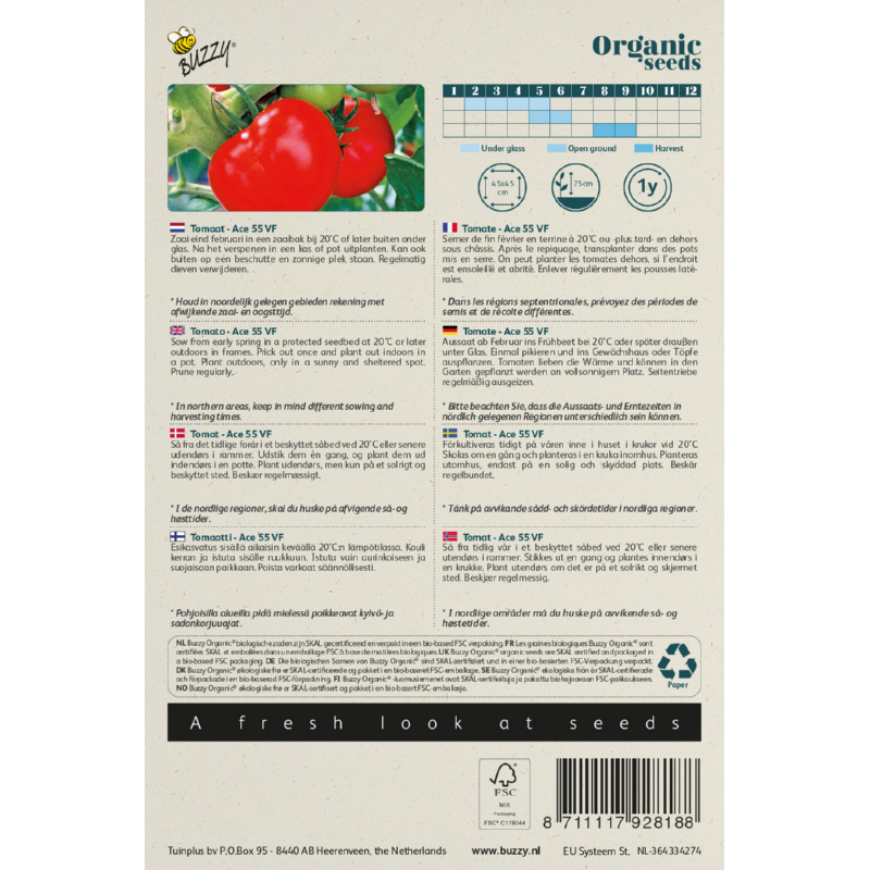 Biologische Tomaten Ace 55 VF - Organic