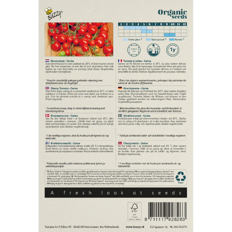 Biologische Kerstomaten Cerise - Organic Tomaat