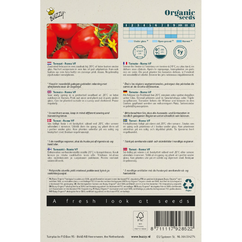 Biologische Tomaat Roma VF