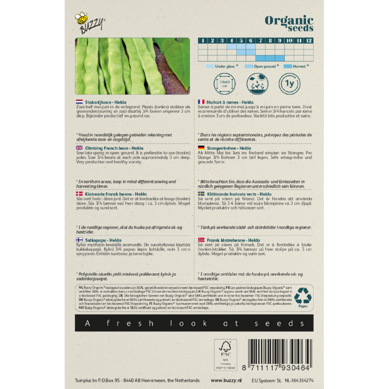 Biologische Stoksnijboon Helda, 15g