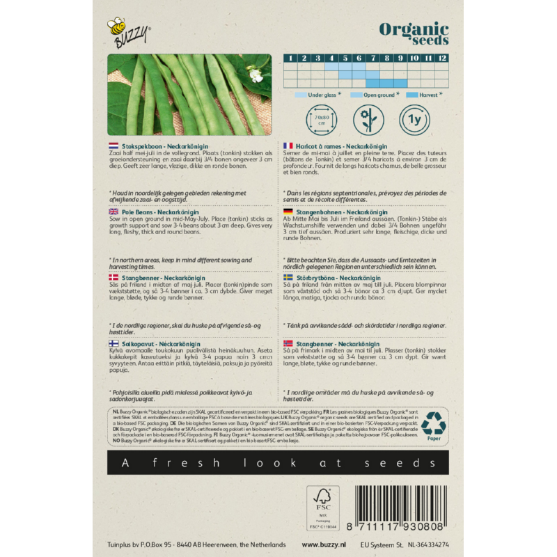 Biologische Stokspekboon - Neckarkönigin (BIO)