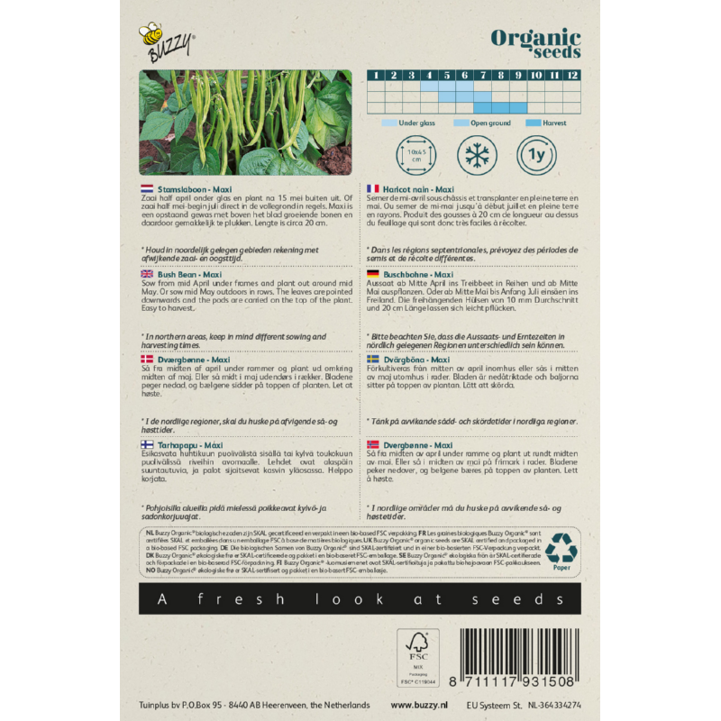 Biologische Stamslaboon Maxi, 20g