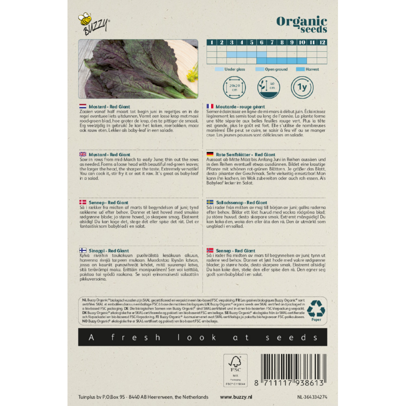 Biologische mosterd Red Giant