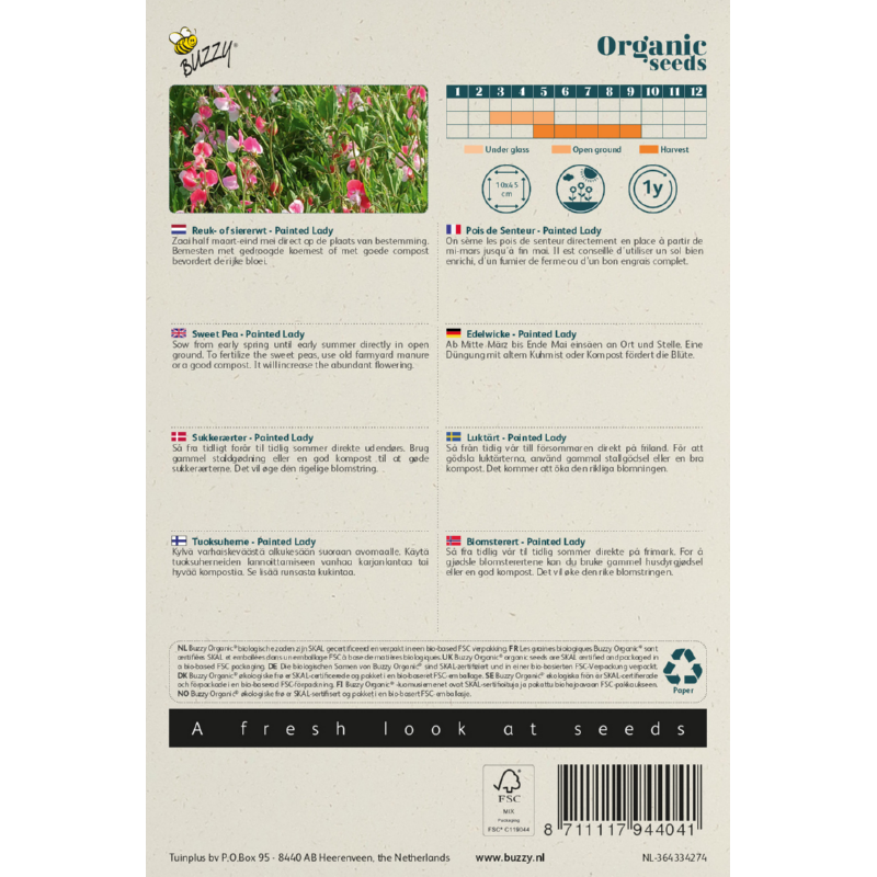 Biologische Lathyrus, Reuk- of siererwt Painted Lady