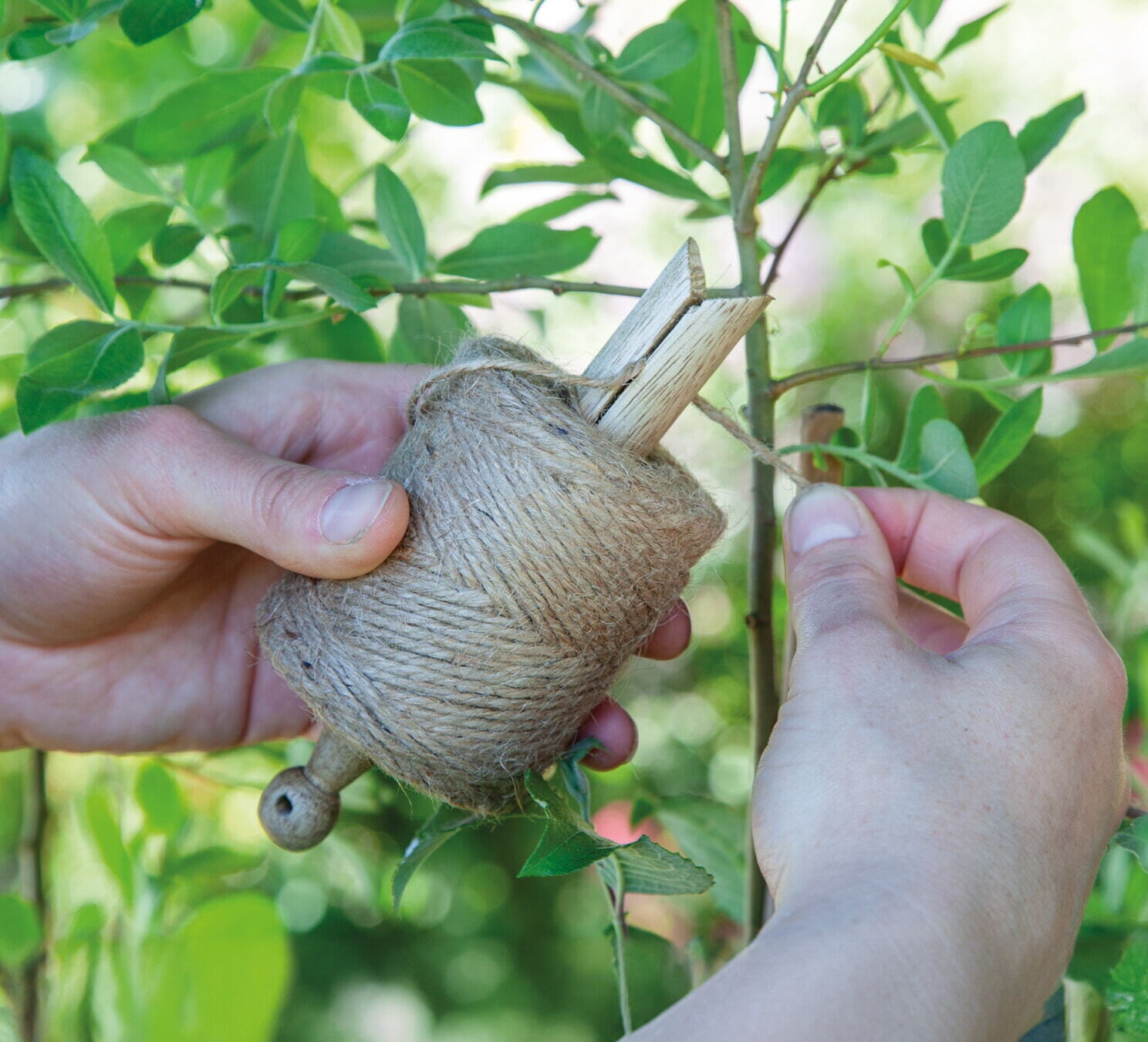 Jute tuintouw op klos, 55 meter