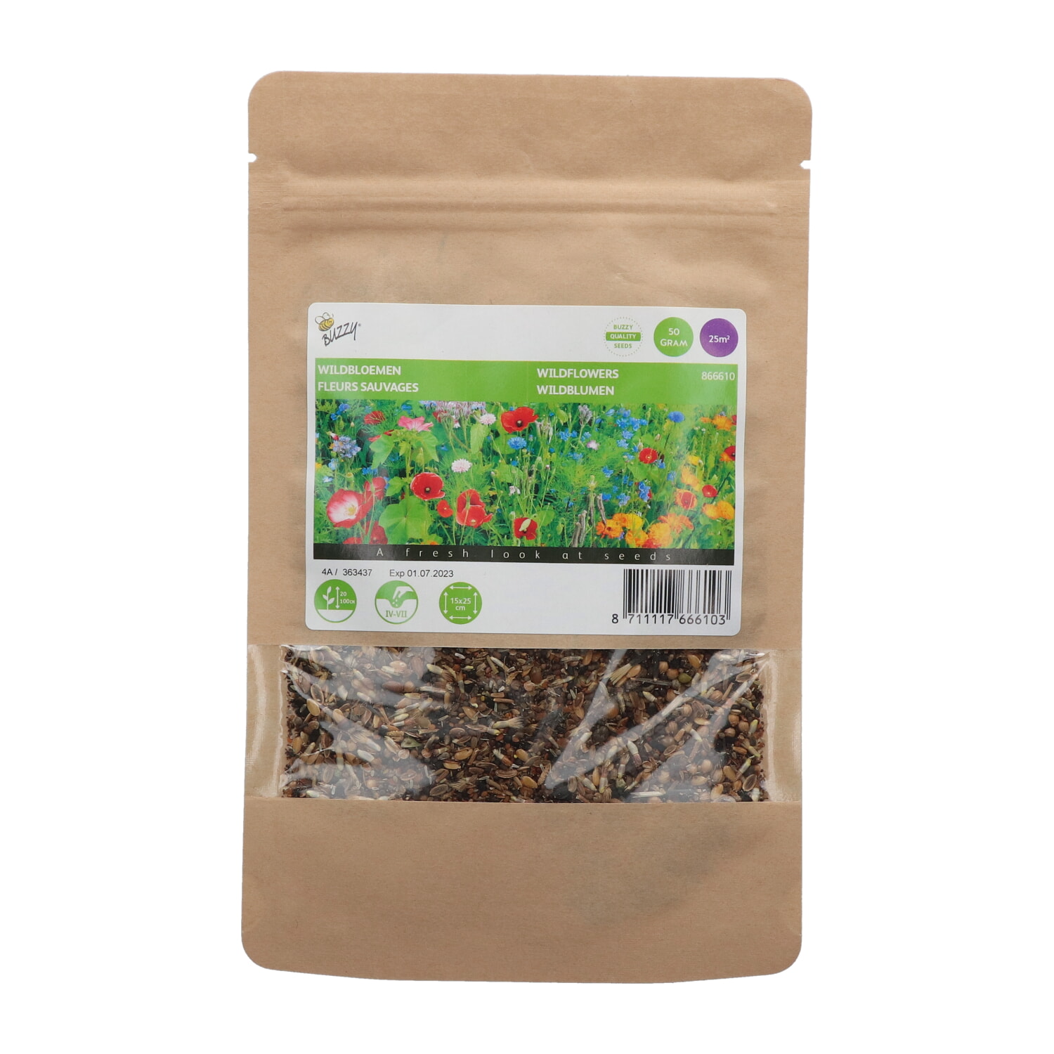 Wildbloemen Een en Meerjarig Gemengd 25m2