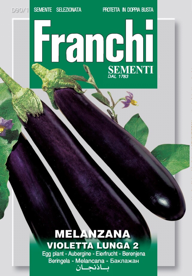 Franchi Aubergine Zaden Melanzana Violetta Lunga 2