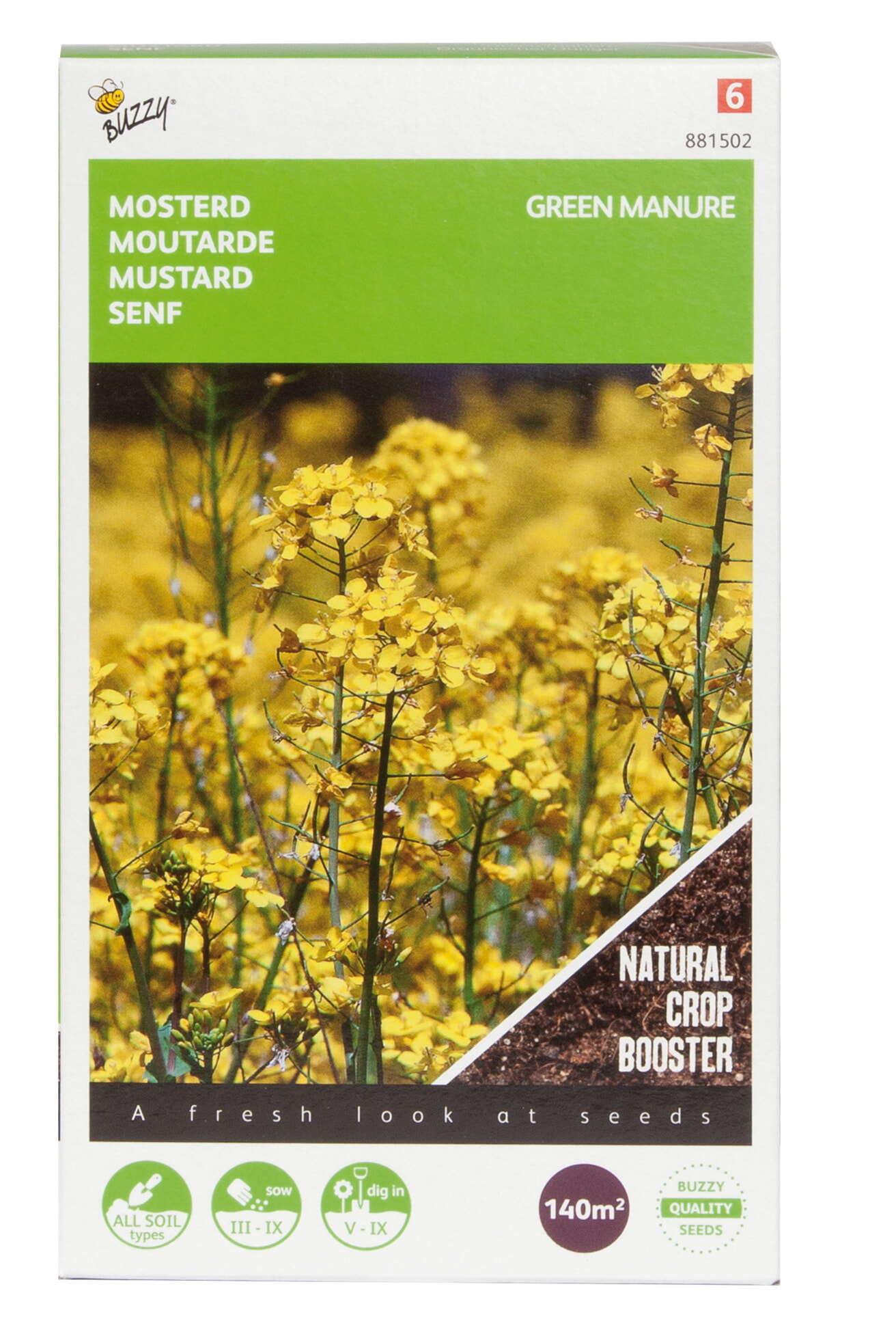 Buzzy Groenbemester Zaden Gele Mosterd 140g