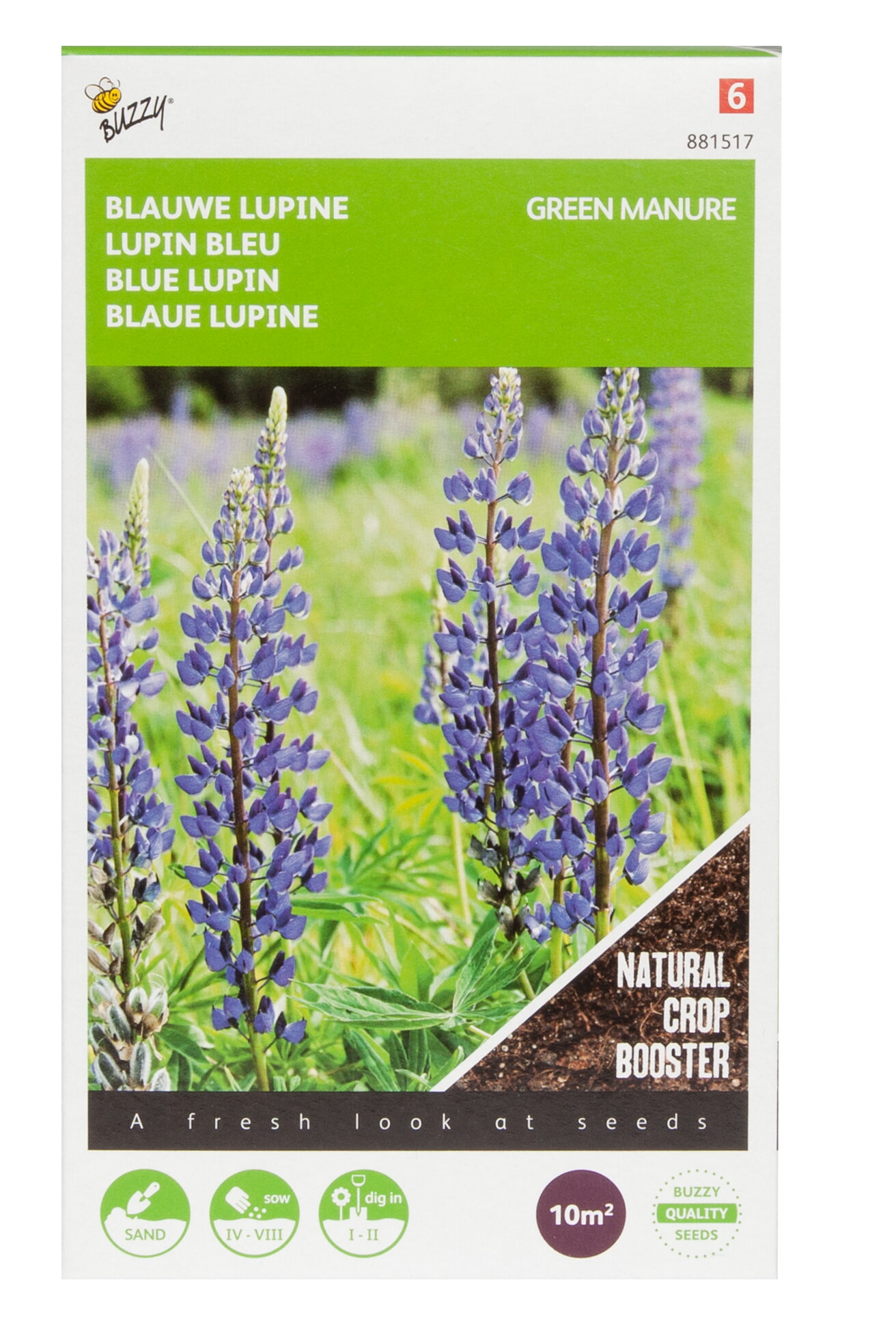 Buzzy Groenbemester Zaden Lupine Blauwe Bittere 100g