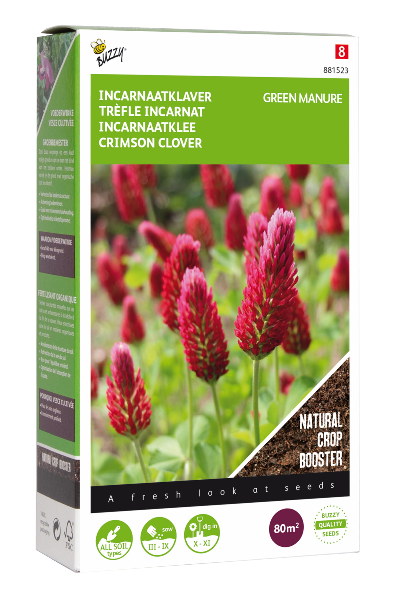 Buzzy Groenbemester Zaden Incarnaatklaver 200g
