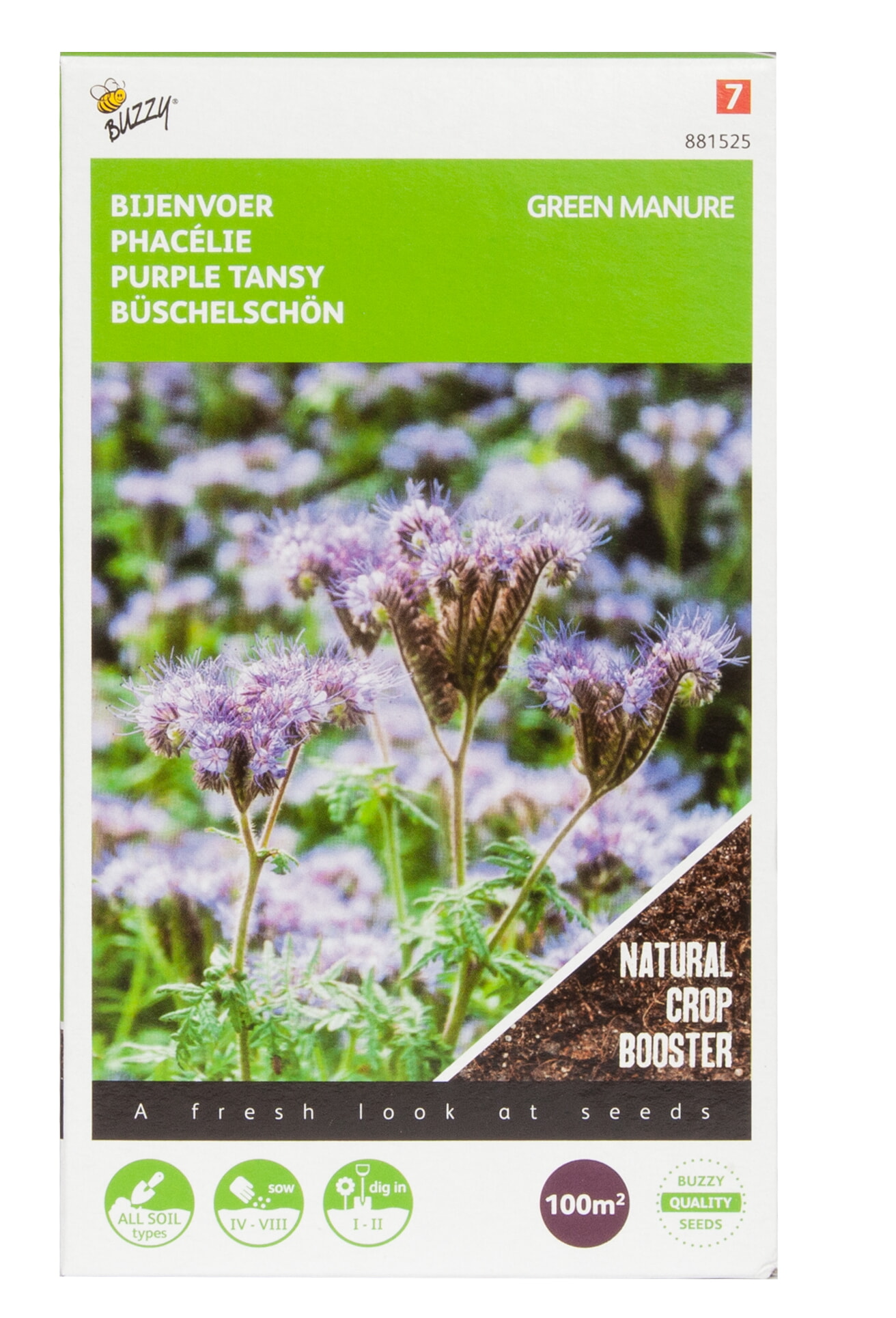 Buzzy Groenbemester Zaden Phacelia Tanacetifolia 100g