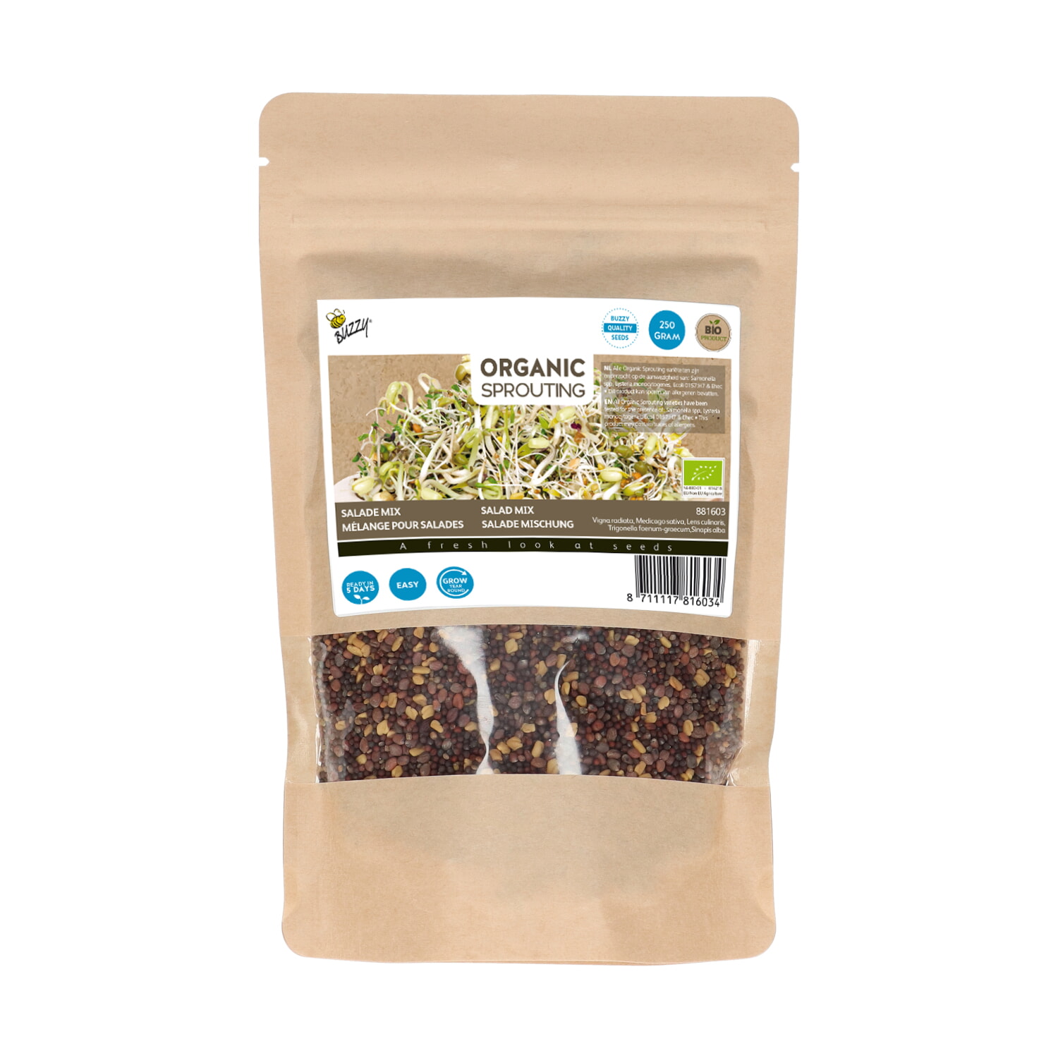 Buzzy Biologische Sprouting Salademengsel 250g