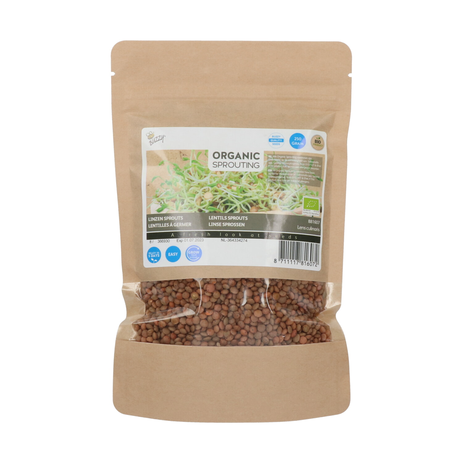 Buzzy Biologische Sprouting Linzen 250g