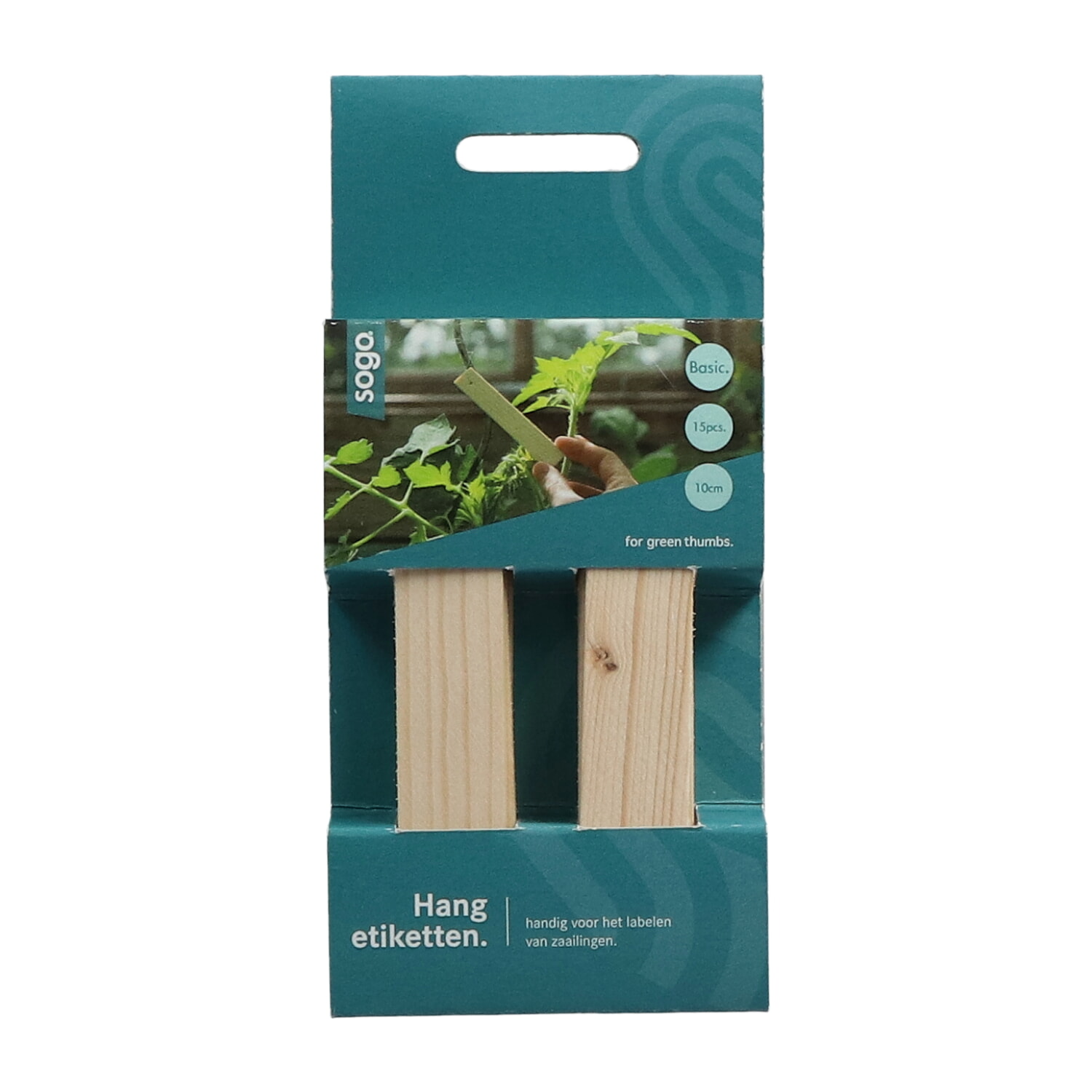 SOGO Hangetiket hout 10cm 14st