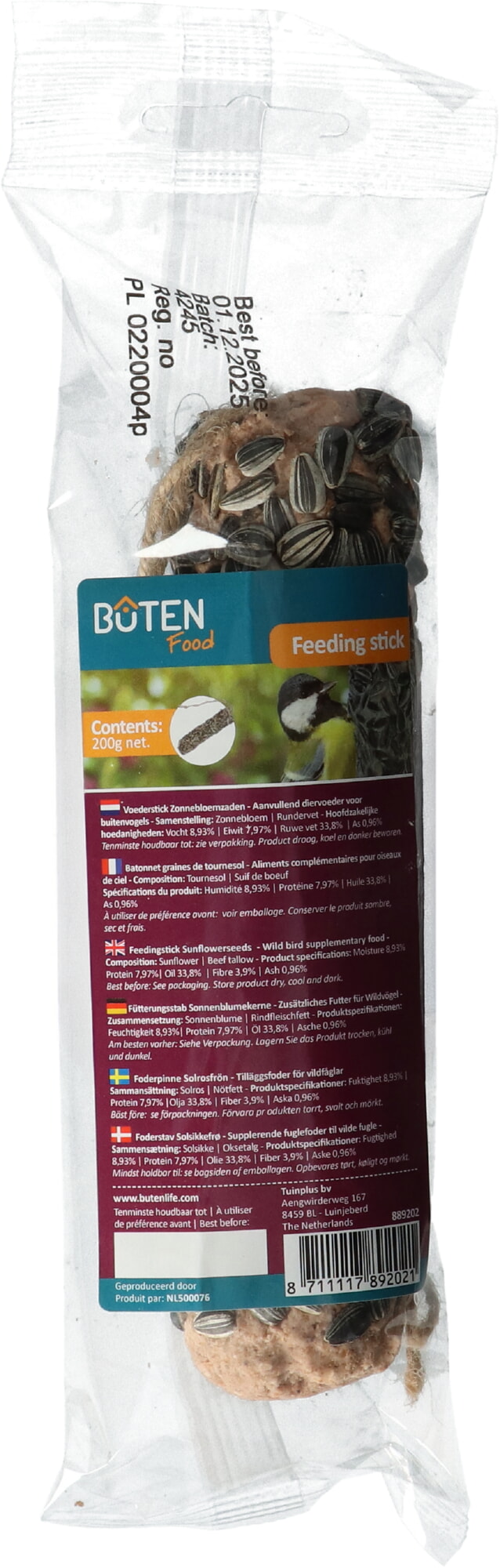 Bûten Food Voederstick Zonnebloem 200g incl.display