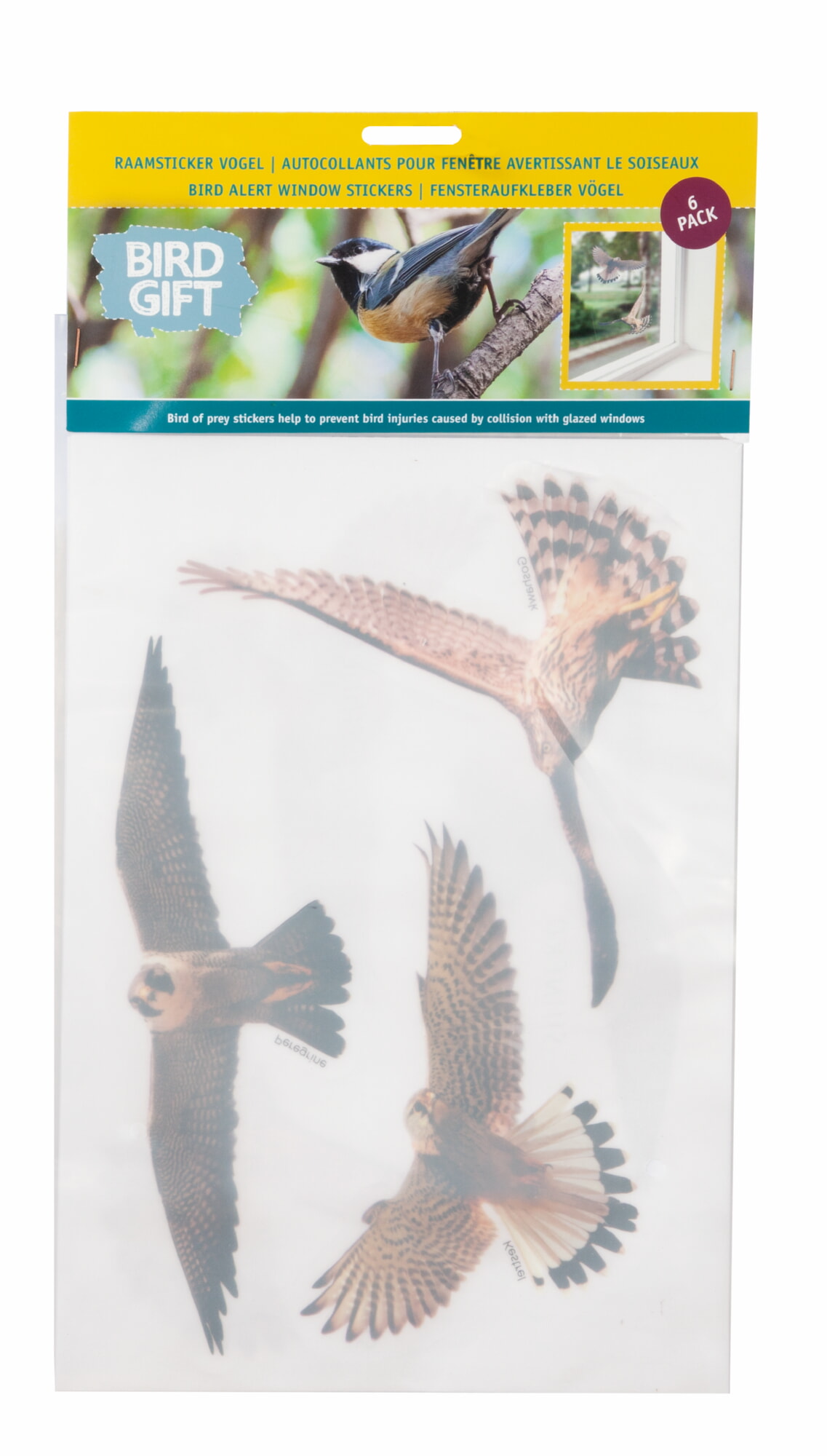 Bûten Gift Raamstickers vogels 6st.