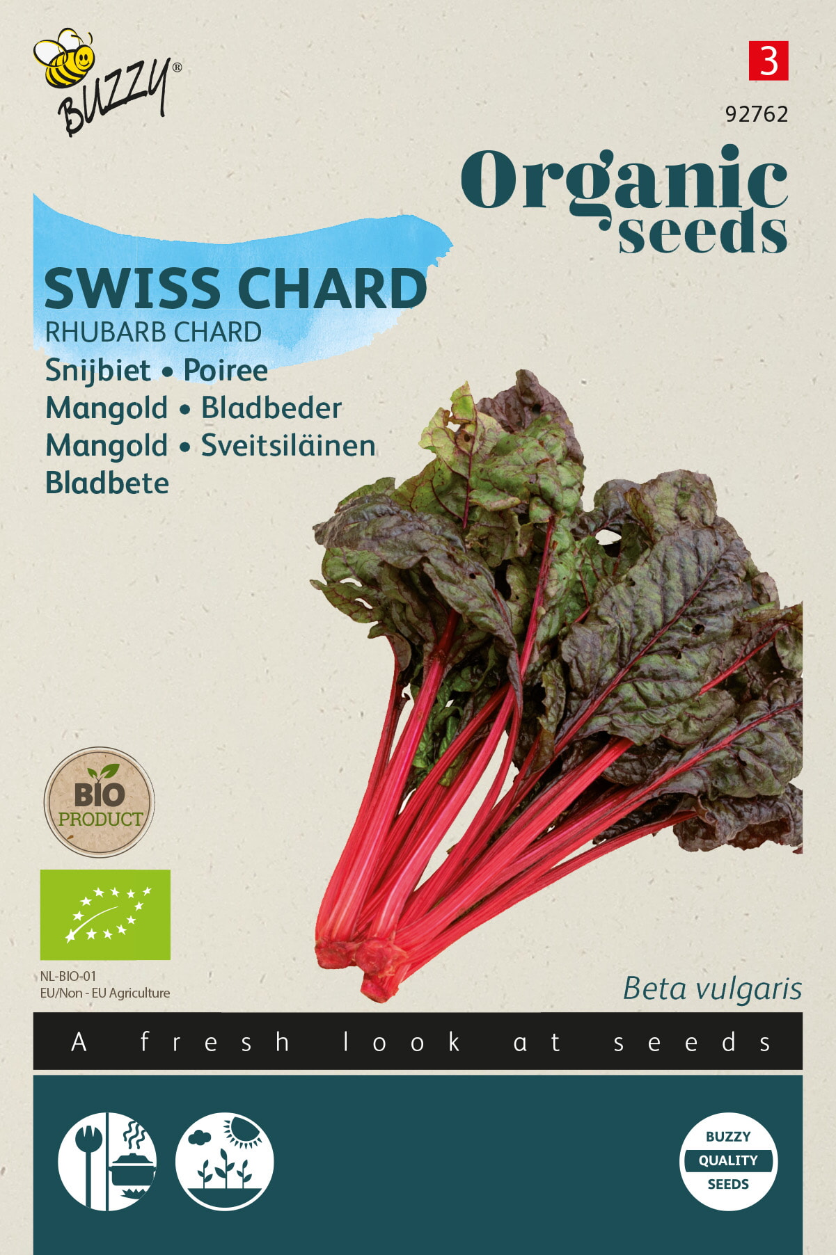 Buzzy Biologische Snijbiet Zaden Rhubarb Chard