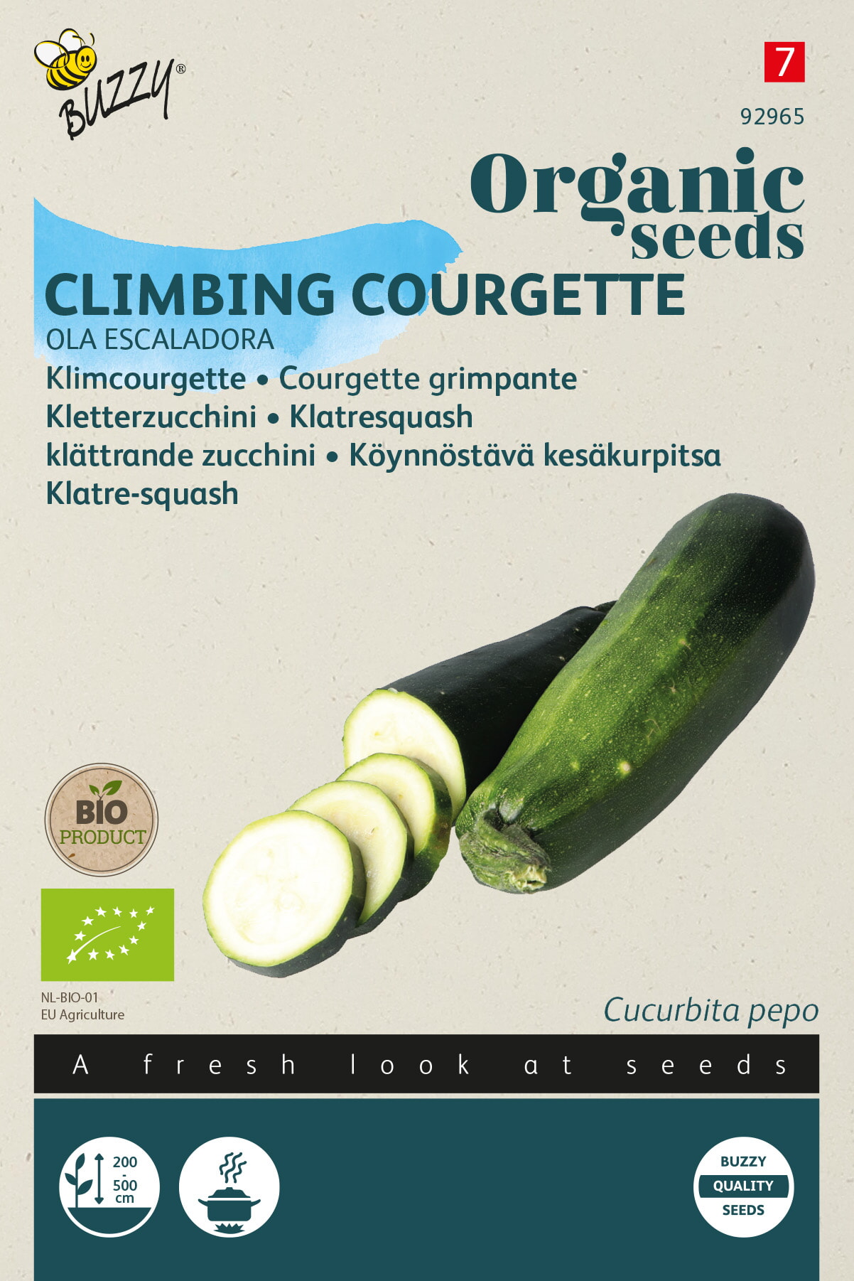 Buzzy Biologische Courgette Zaden Ola Escaladora
