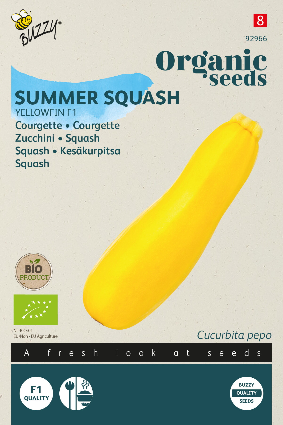Buzzy Biologische Courgette Zaden Yellowfin F1