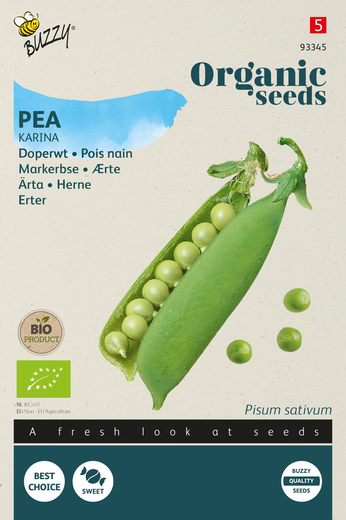 Buzzy Biologische Doperwt Zaden Karina
