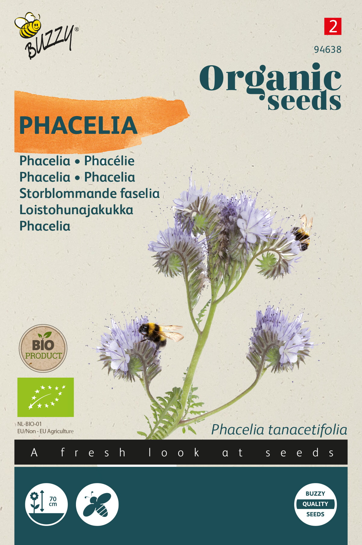 Buzzy Biologische Phacelia Zaden Bijenvoer