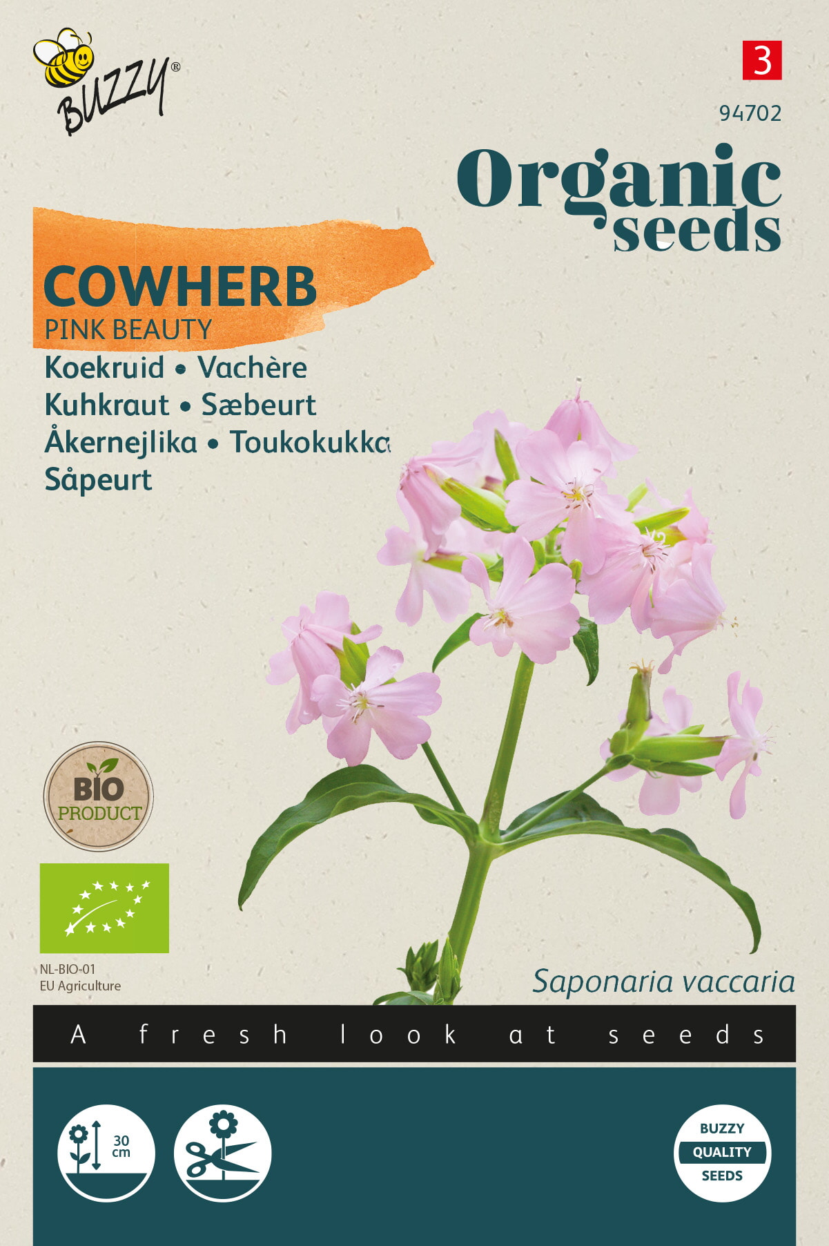 Buzzy Biologische Saponaria Koekruid Zaden Pink Beauty