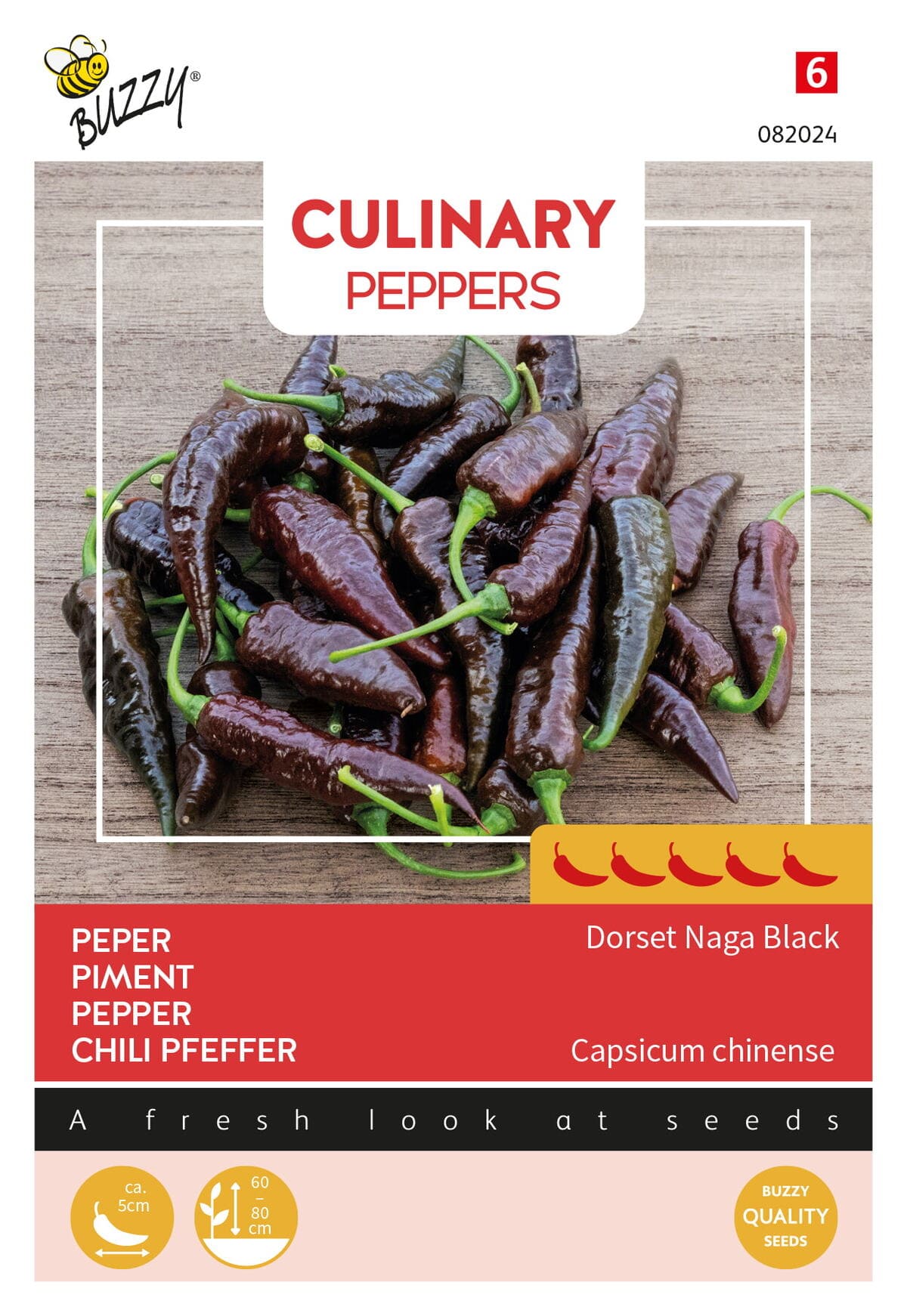 Buzzy Culinary Peper Zaden Dorset Naga Black