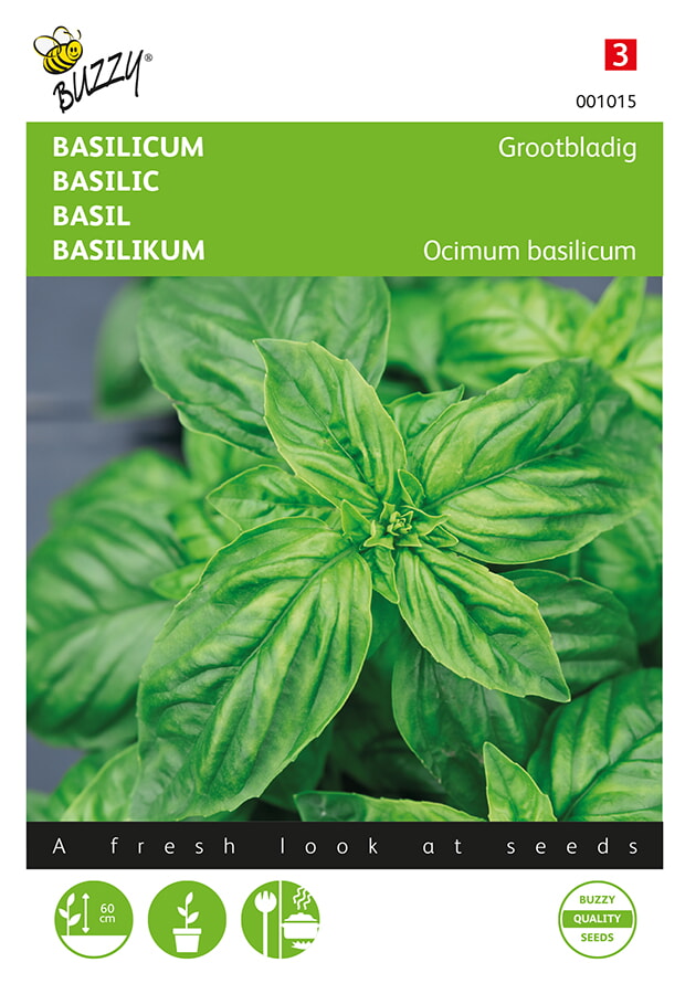 Buzzy Basilicum Zaden Grootbladig
