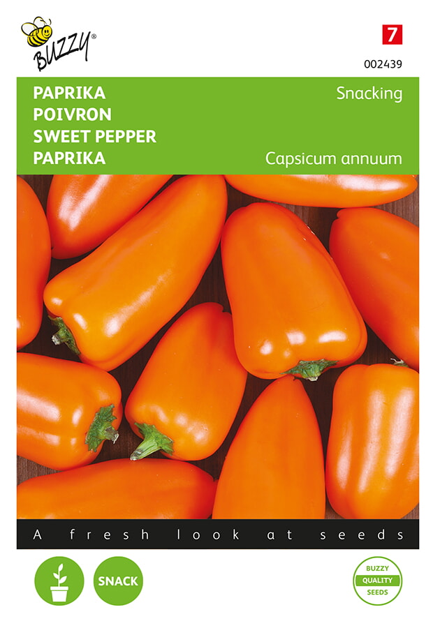 Buzzy Paprika Zaden Snacking Mini Oranje Naranje
