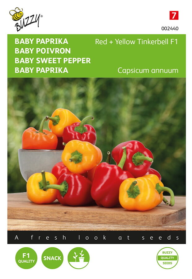 Buzzy Baby Paprika Zaden Tinkerbell F1 Red + Yellow