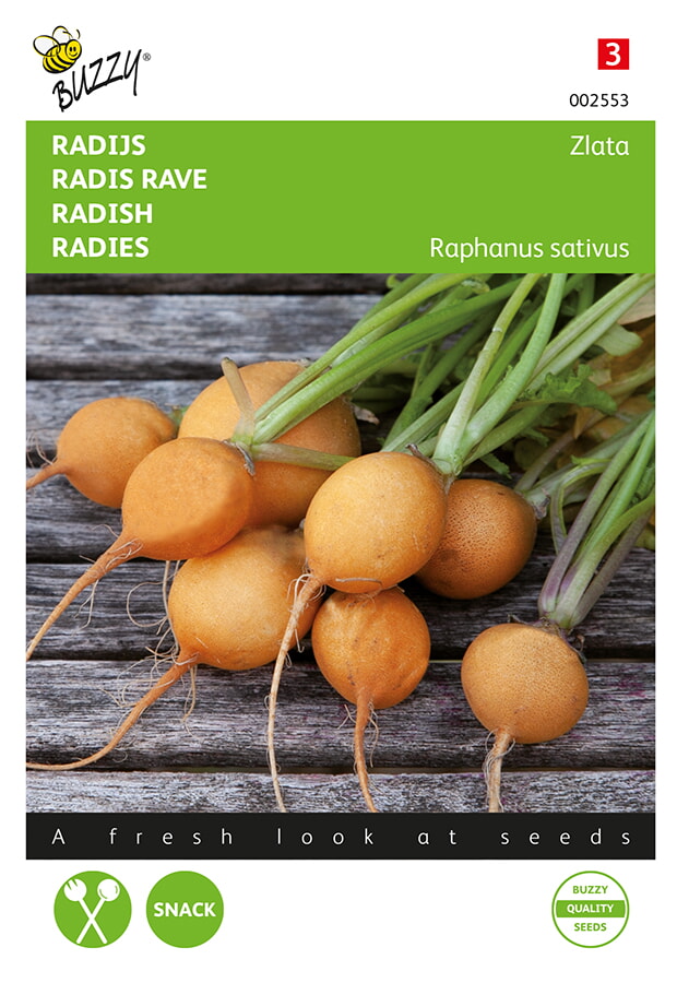 Buzzy Radijs Zaden Zlata Gele Ronde