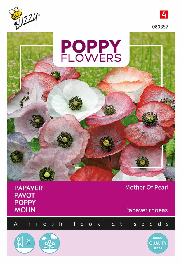 Buzzy Poppy Flowers Papaver Zaden Mother of Pearl