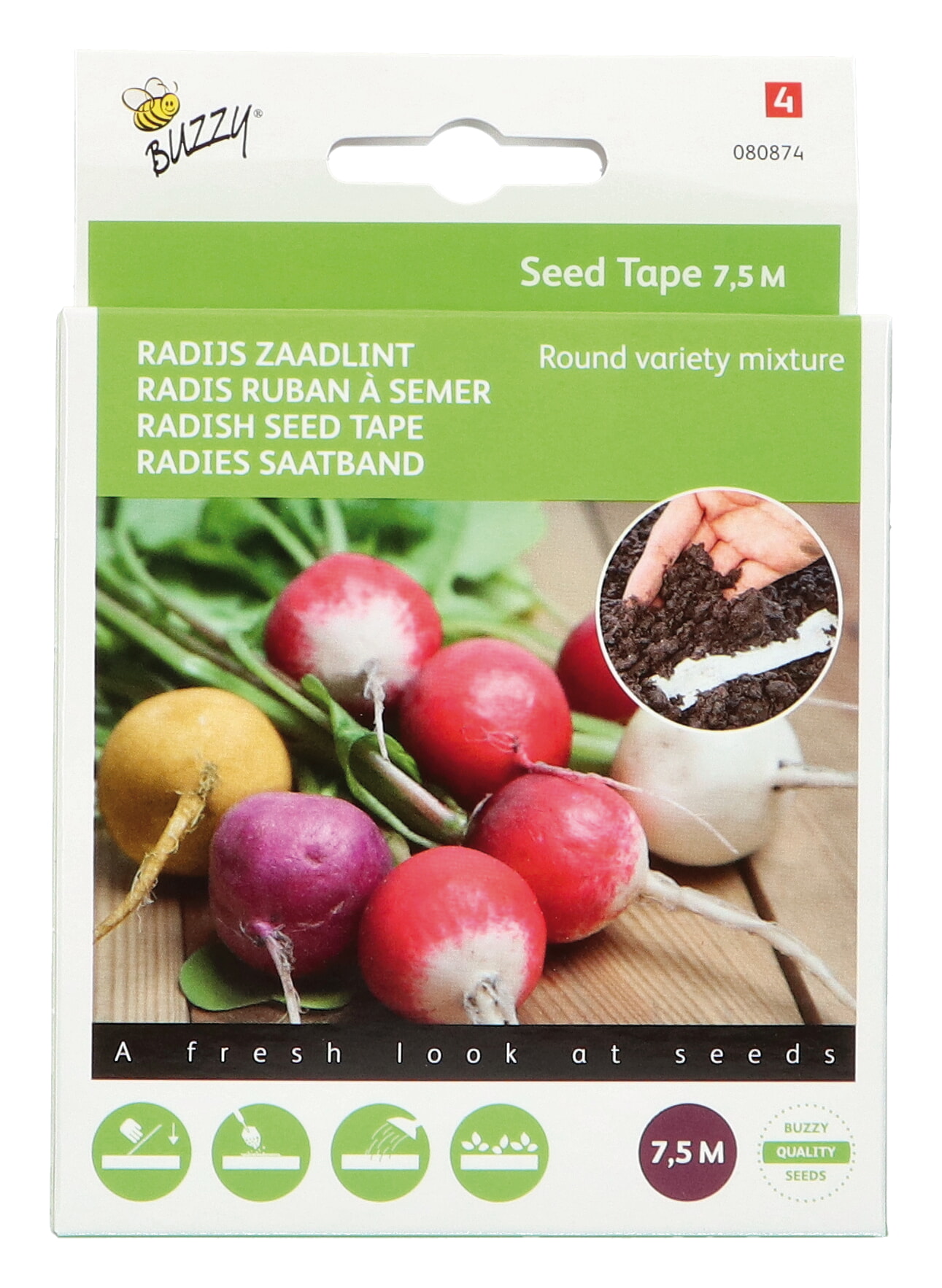 Buzzy Zaadband Radijs Zaadlint Round Variety Mixture