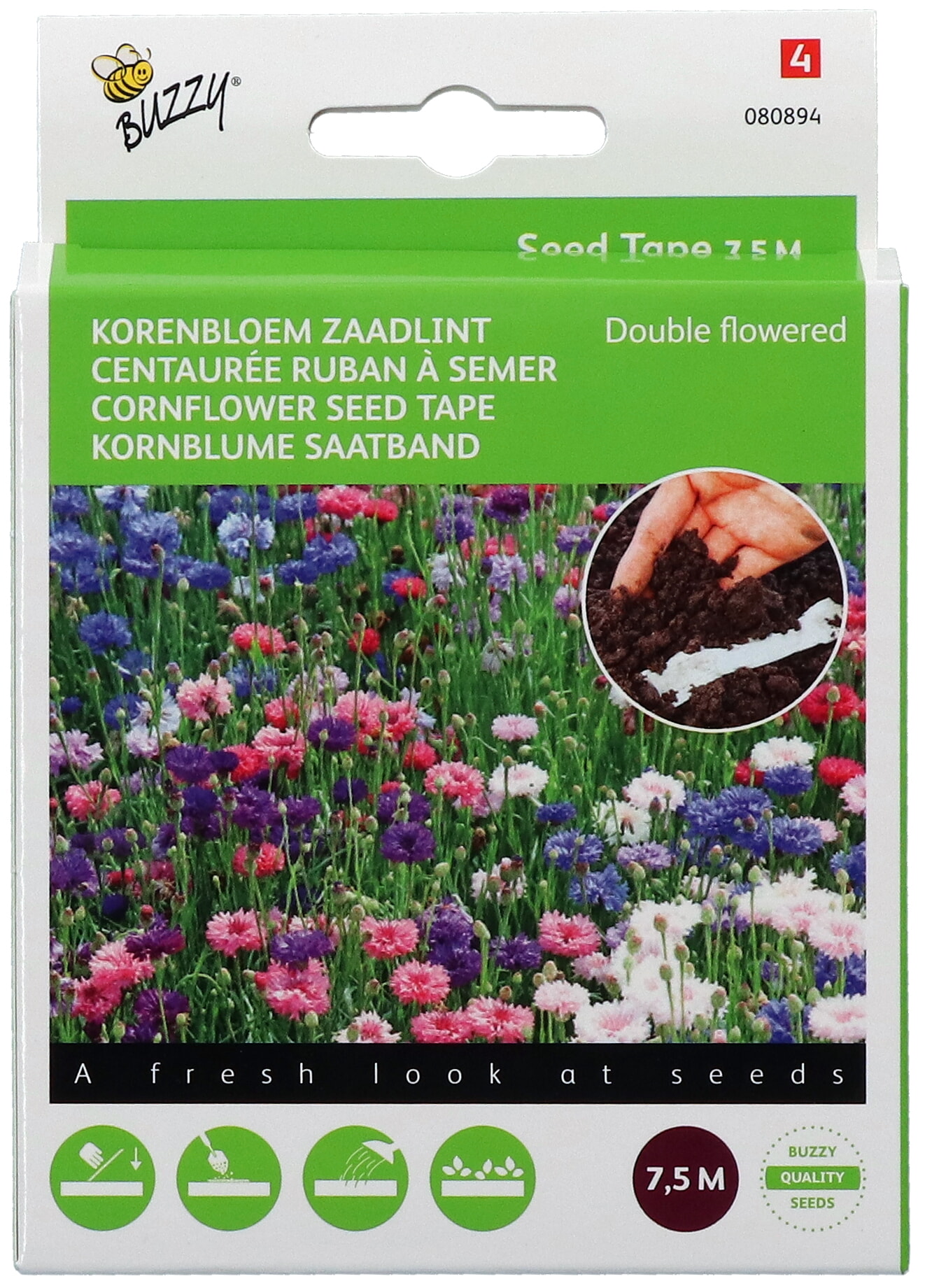 Buzzy Zaadband Korenbloem Zaadlint Double Flowered