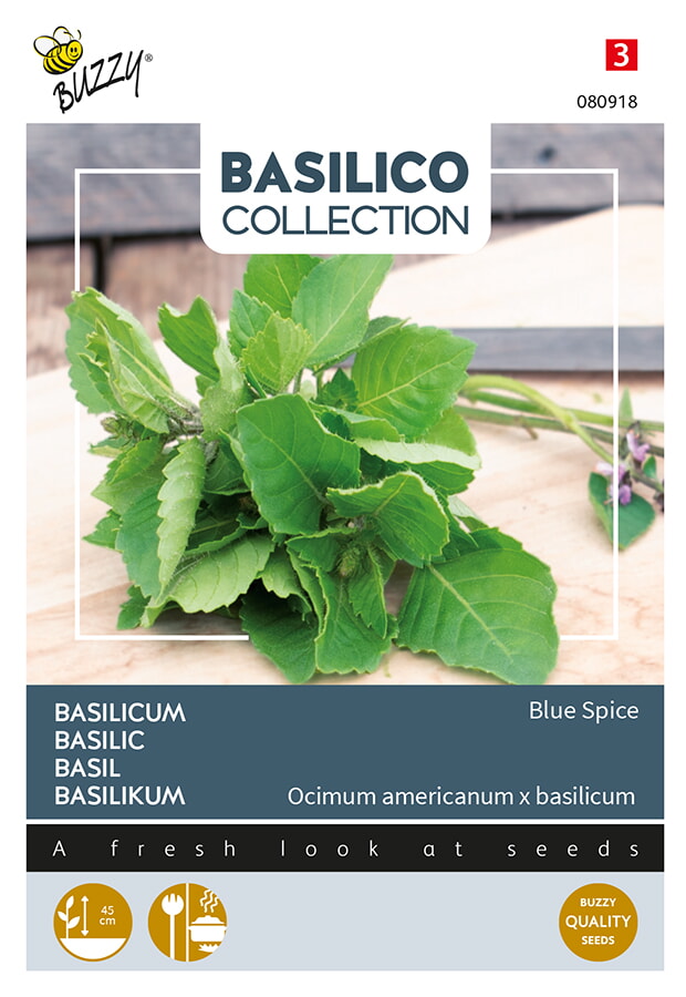 Buzzy Basilicum Zaden Blue Spice