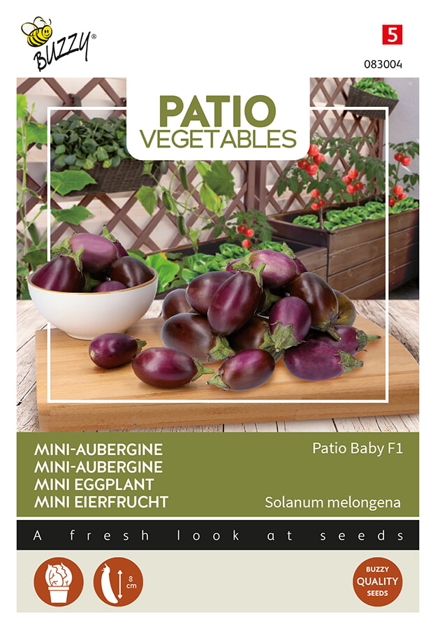 Buzzy Patio Vegetables Mini Aubergine Zaden Patio Baby F1