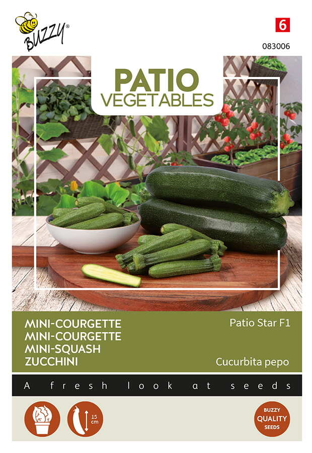 Buzzy Patio Vegetables Mini Courgette Zaden Patio Star F1