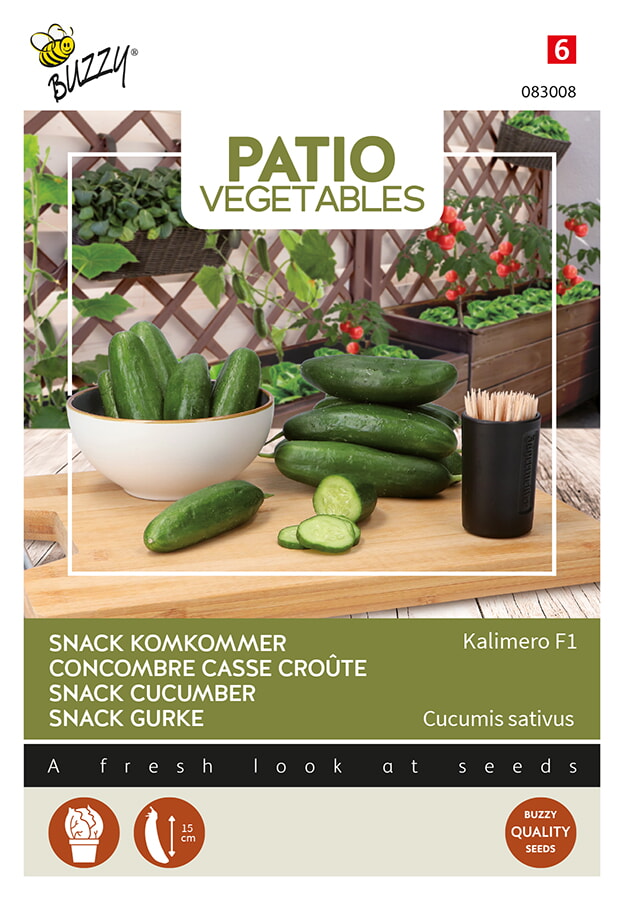 Buzzy Patio Vegetables Snack Komkommer Zaden Kalimero F1