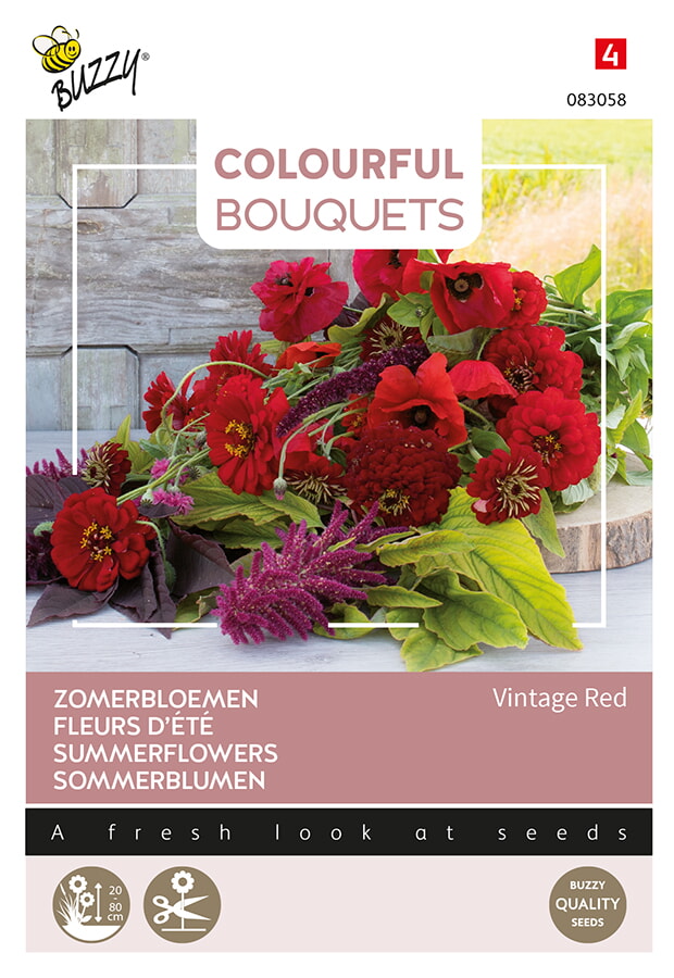 Buzzy Colourful Bouquets Zomerbloemen Zaden Vintage Red