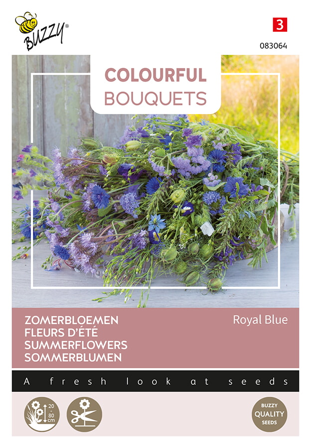Buzzy Colourful Bouquets Zomerbloemen Zaden Royal Blue