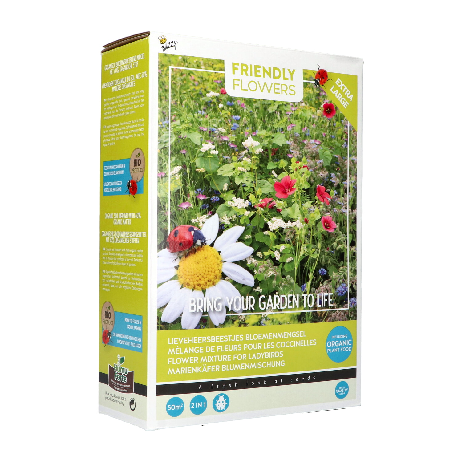 Buzzy Friendly Flowers XL Lieveheersbeestjes Bloemenmengsel 50m2
