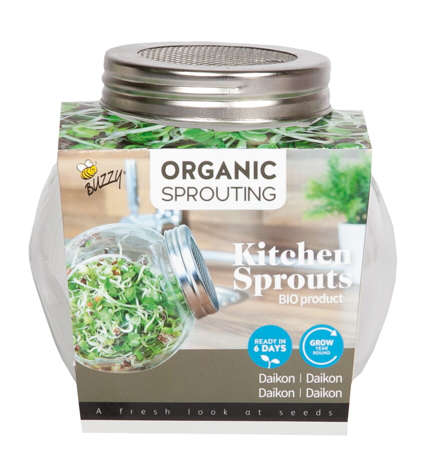 Buzzy Organic Sprouting Daikon Met Glazen Pot