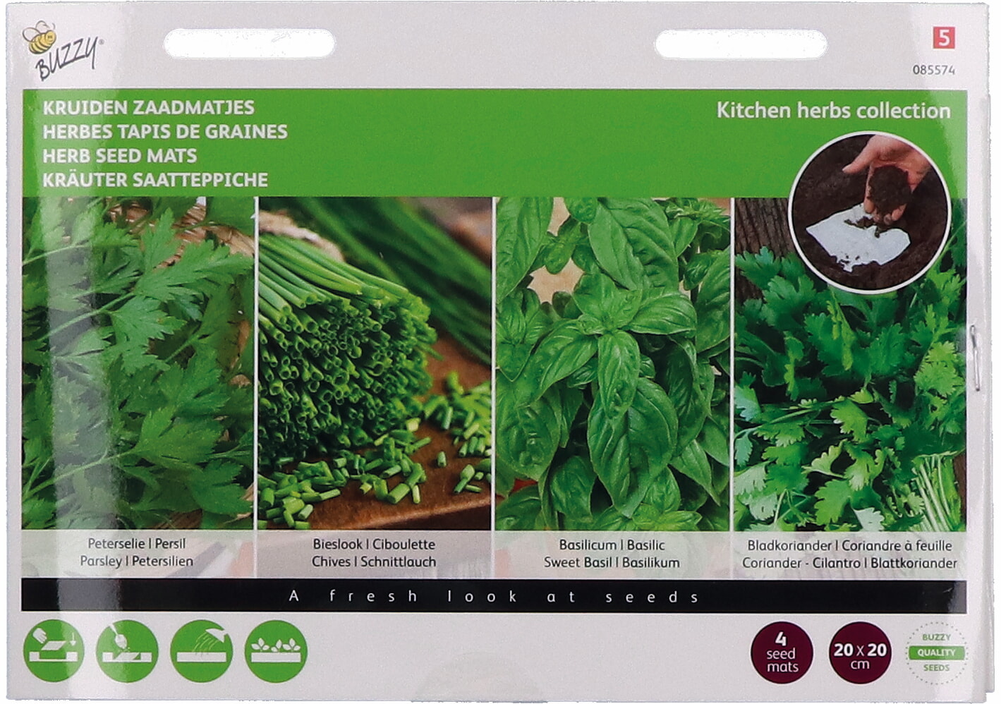 Buzzy Kruiden Zaadmatjes 4 Matjes