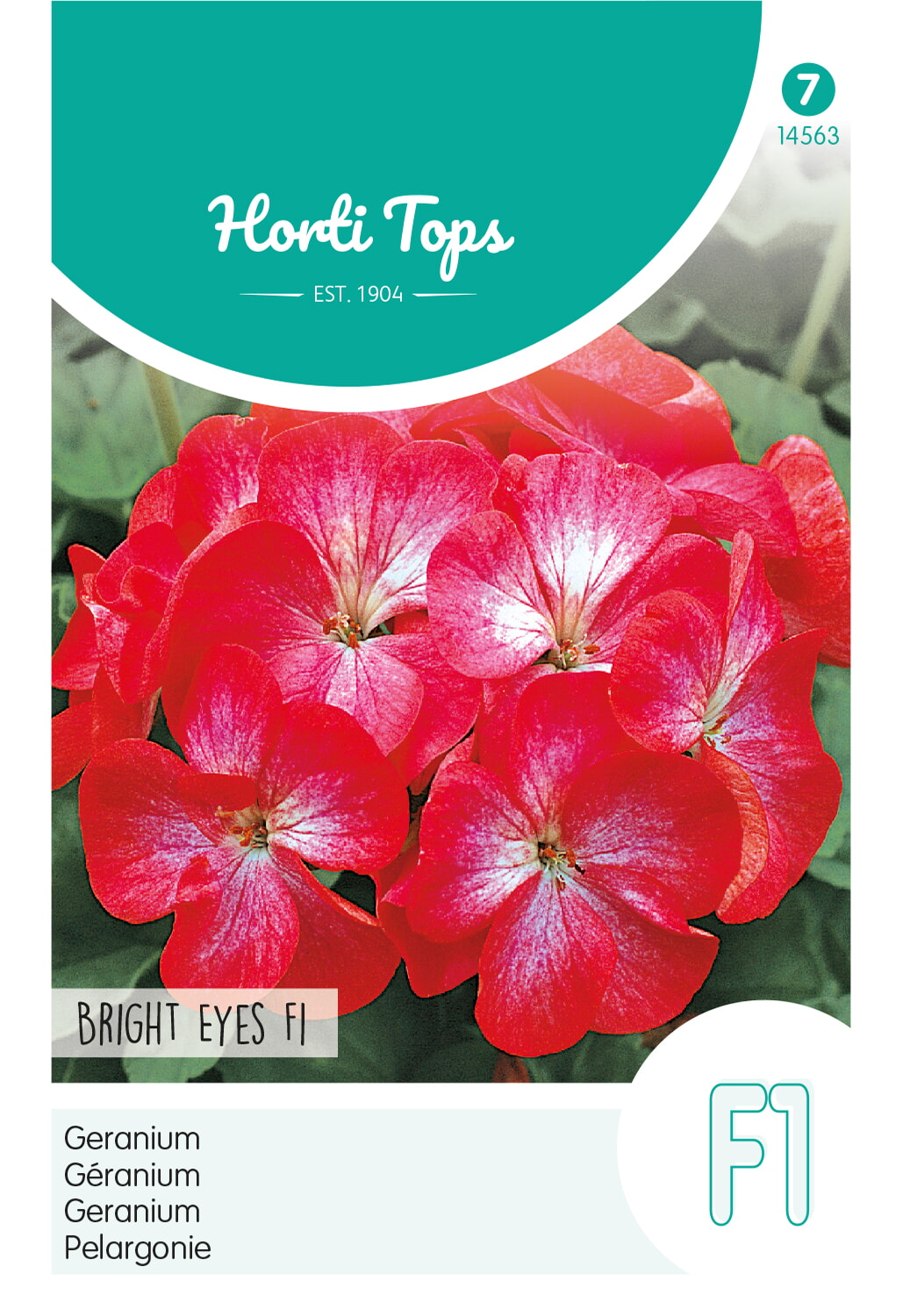 HT Geranium Zaden Bright Eyes F1 Rood/Wit